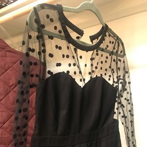 Black polka dot dress
